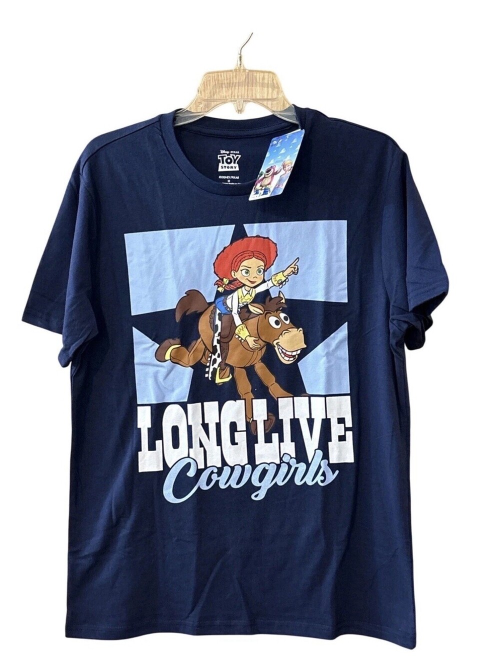 Disney Pixar Toy Story Long Live Cowgirls Navy T-Shirt With Jessie & Bullseye M